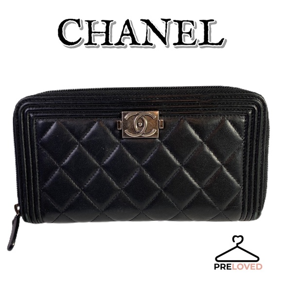 Chanel Boy Lambskin Zippy Authentic Wallet - Picture 1 of 15
